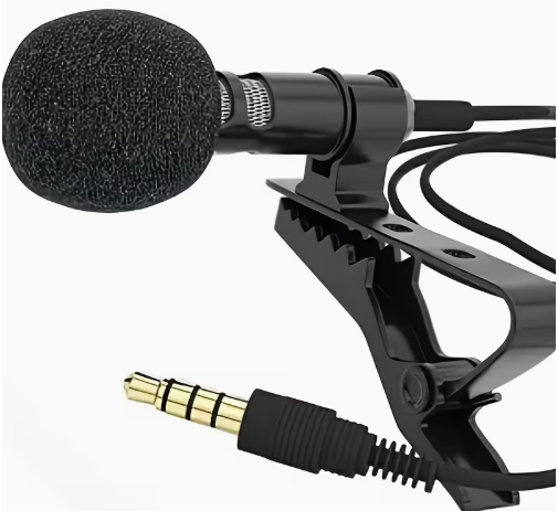 Microfone de lapela com fio