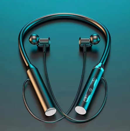 Auriculares sem fios de braçadeira com bateria de longa duração, microfone para chamadas nítidas e cancelamento de ruído.