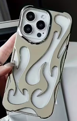 Capa Estilosa com Chama Oca para iPhone 16 PLUS