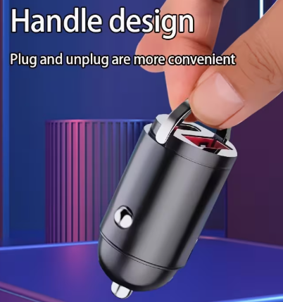 Adaptador de Carregamento para Automóveis com conexão USB e Entrada tipo C