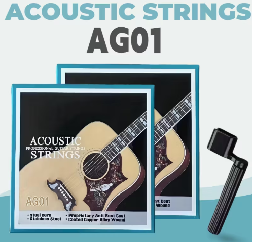 Cordas de Guitarra Acústica inclui um Enrolador de Cordas