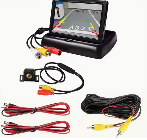 Ecrã Dobrável de Alta Definição de 4,3 polegadas + Câmara HD Grande Angular.