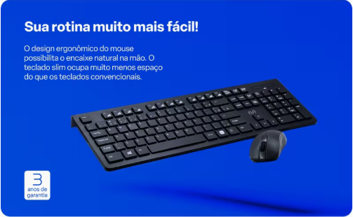 Conjunto de Teclado e Mouse sem fio